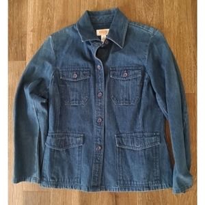 Talbot's women's petite Denim Blue blazer pockets Small
